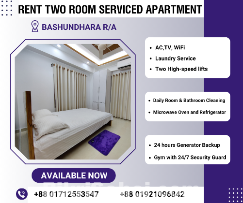 Furnished Stylish 2Room Flats For Rent In Bashundhara R/A